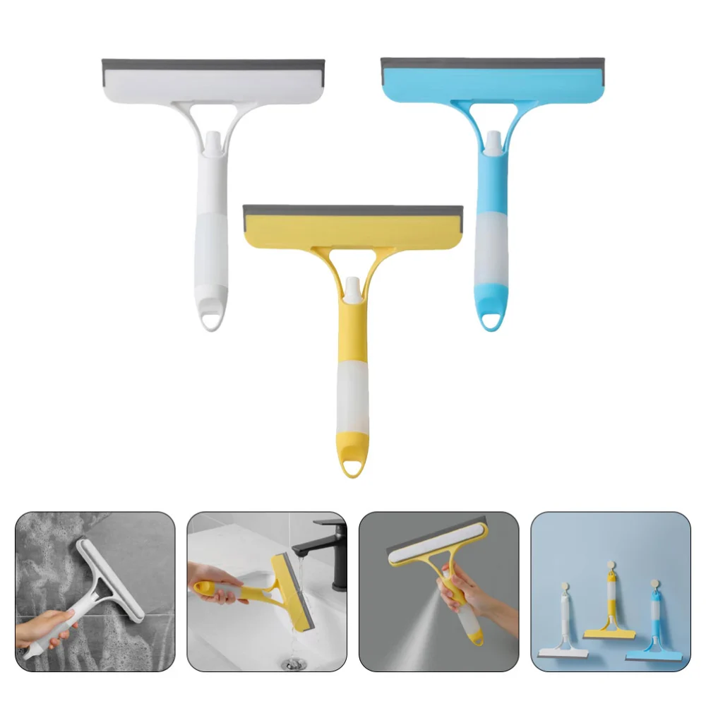 3Pcs Flexible Squeegee Glass Squeegee with Water Spray Bottle Shower Squeegee for Tile Glass Door