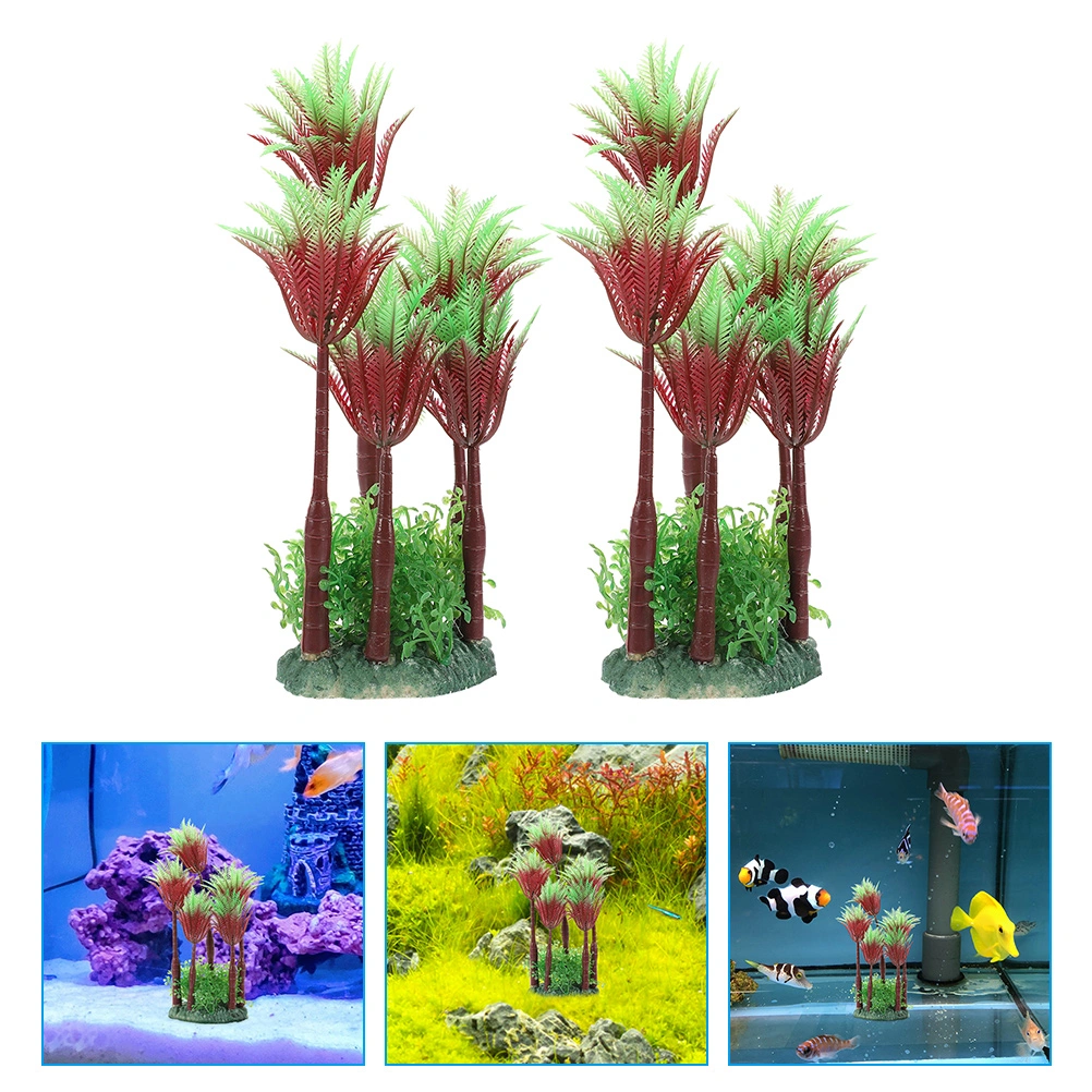 2Pcs Plastic Aquarium Plants Aquarium Plants for Fish Tank Aquarium Decoration Water Plants
