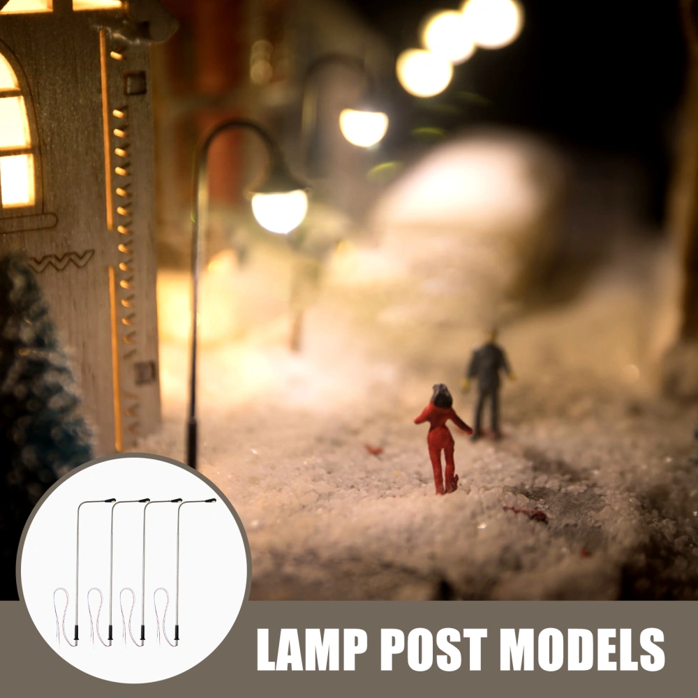 4Pcs Sand Table Streetlamp Model Building Models Light Model Street Lamps Models Lamp Post Models