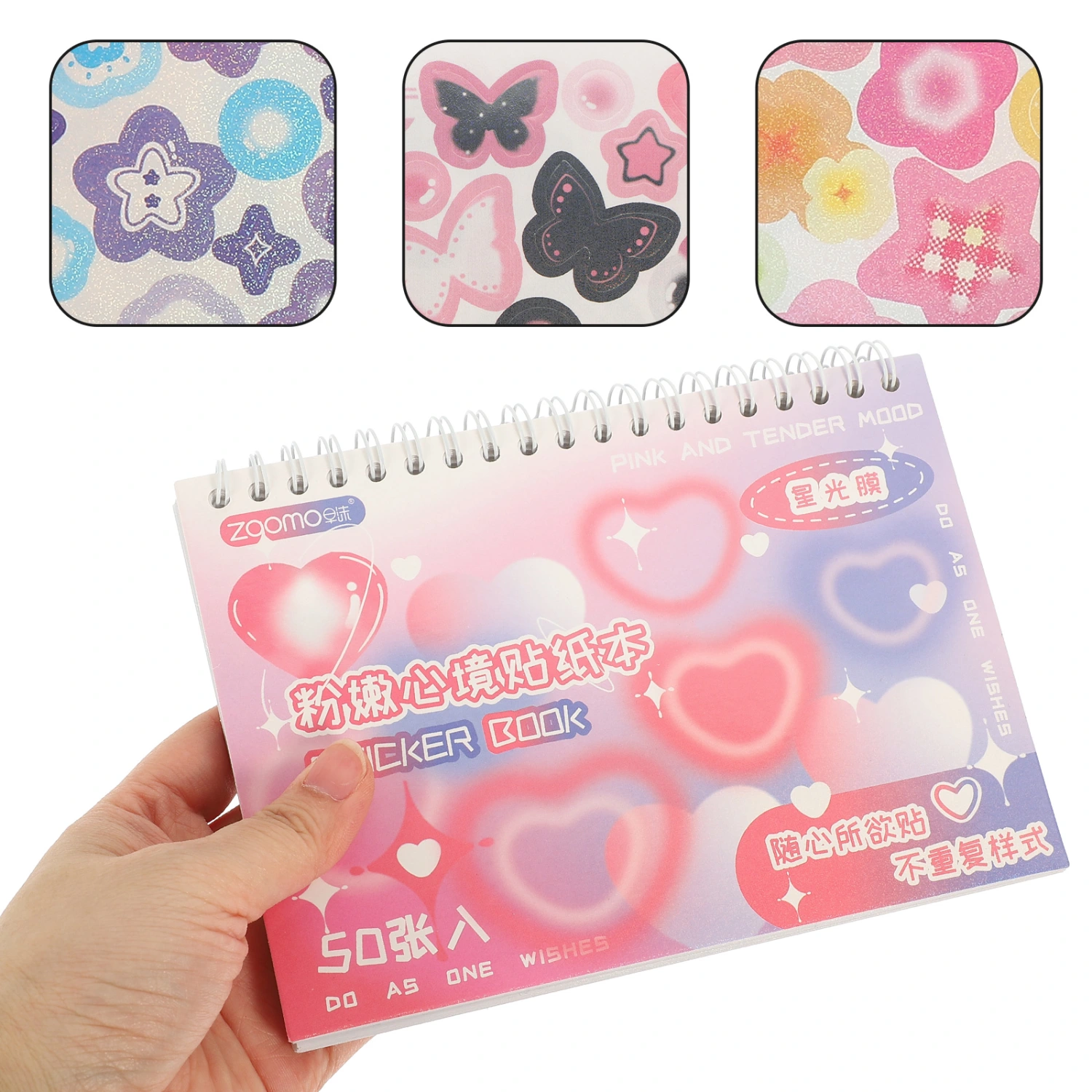 1 Book of Scrapbook Stickers Decorative DIY Stickers Self Adhesive Sticker Book Small Sticker Book