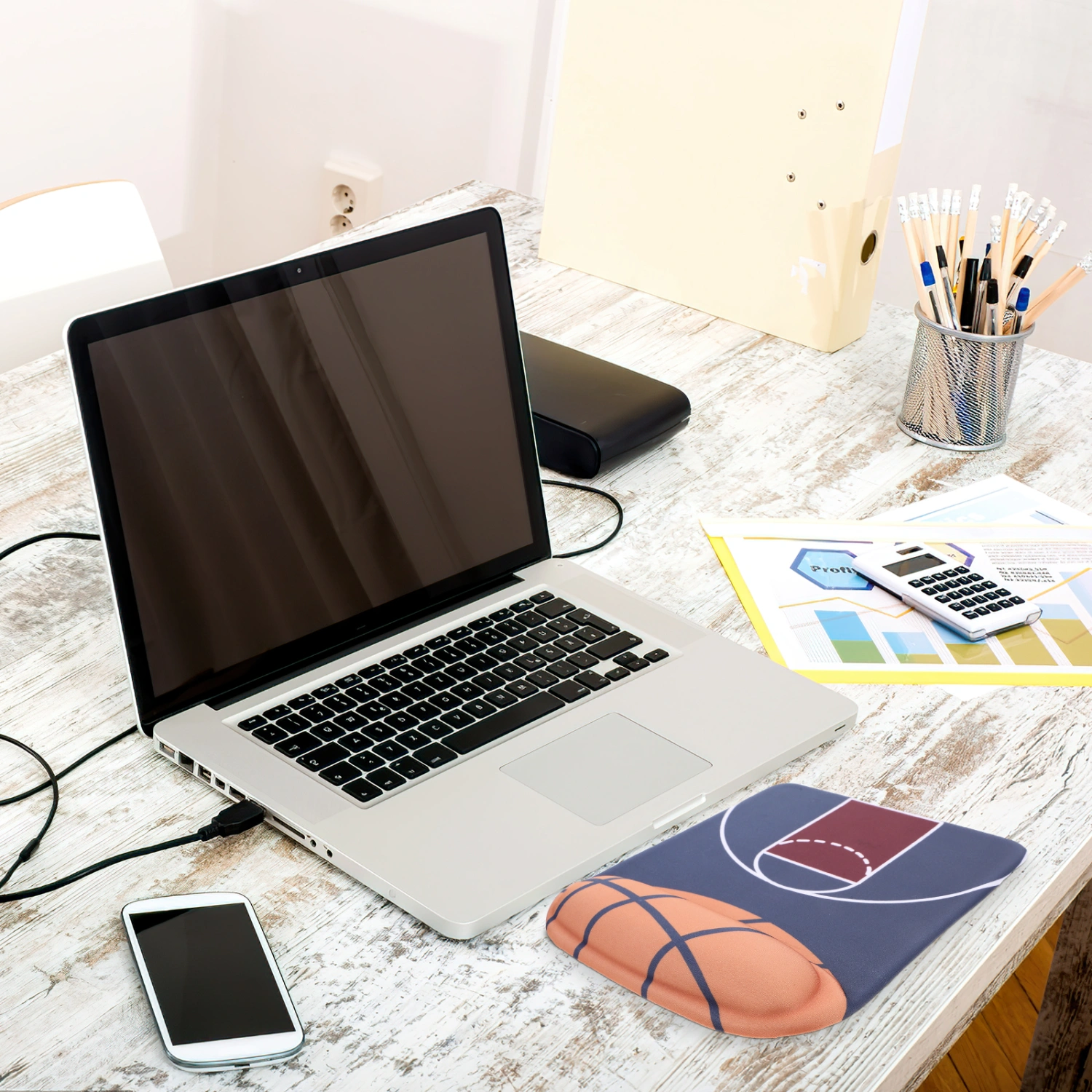 Computer Mouse Pad Basketball Pattern Mouse Wrist Rest Office Mouse Wrist Pad Computer Supply