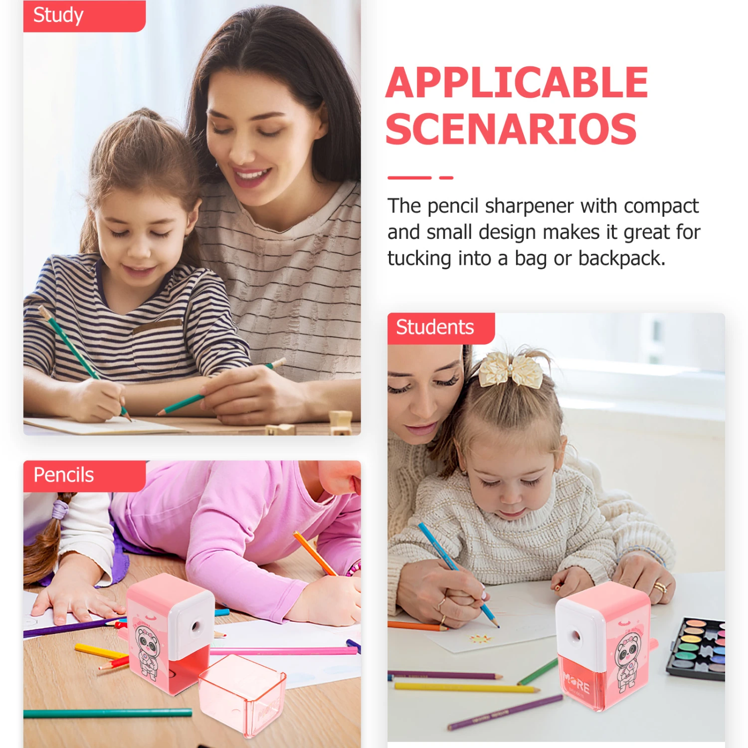 Pencil Sharpener Manual Pencil Sharpener for Kids Reusable Pencil Sharpener Pencil Sharpening Tool