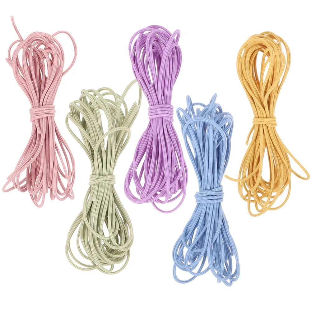 5pcs Elastic Cord Elastic Bracelet Cord Stretchy Beading Cord Jewelry Hair Ties DIY Cord 5M