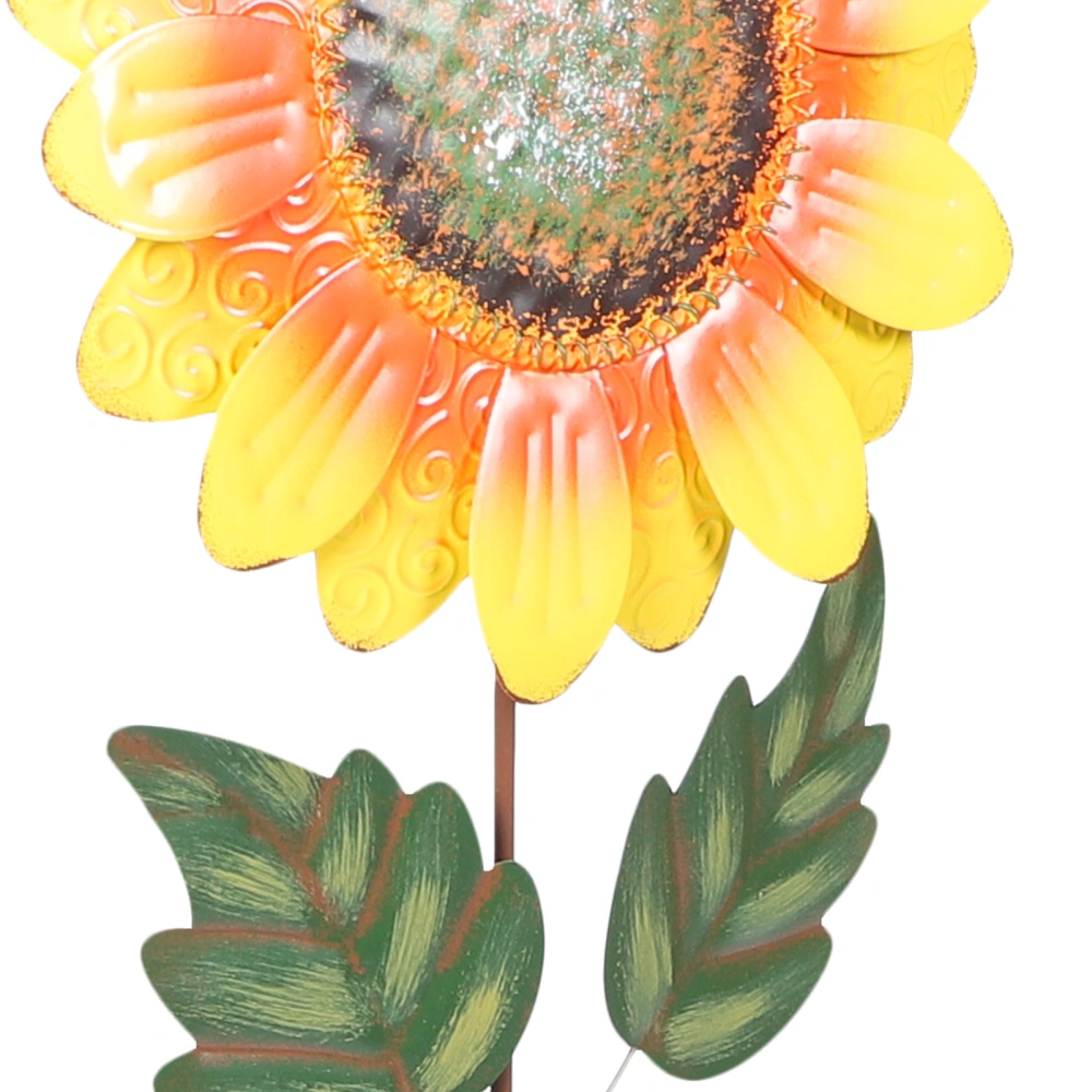 Metal Flower Garden Stake Decor Metal Craft Pathway Stake Garden Sunflower Sign Decor