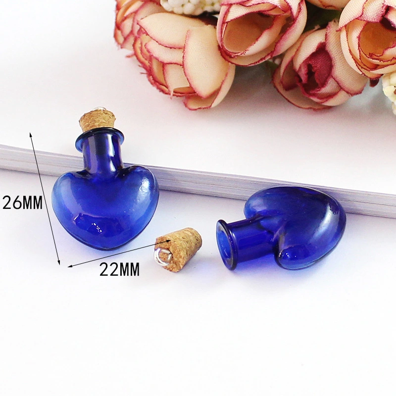 8pcs Mini Wish Bottles Colorful Wood Cork Wishing Jars DIY Glass Bottle Charms