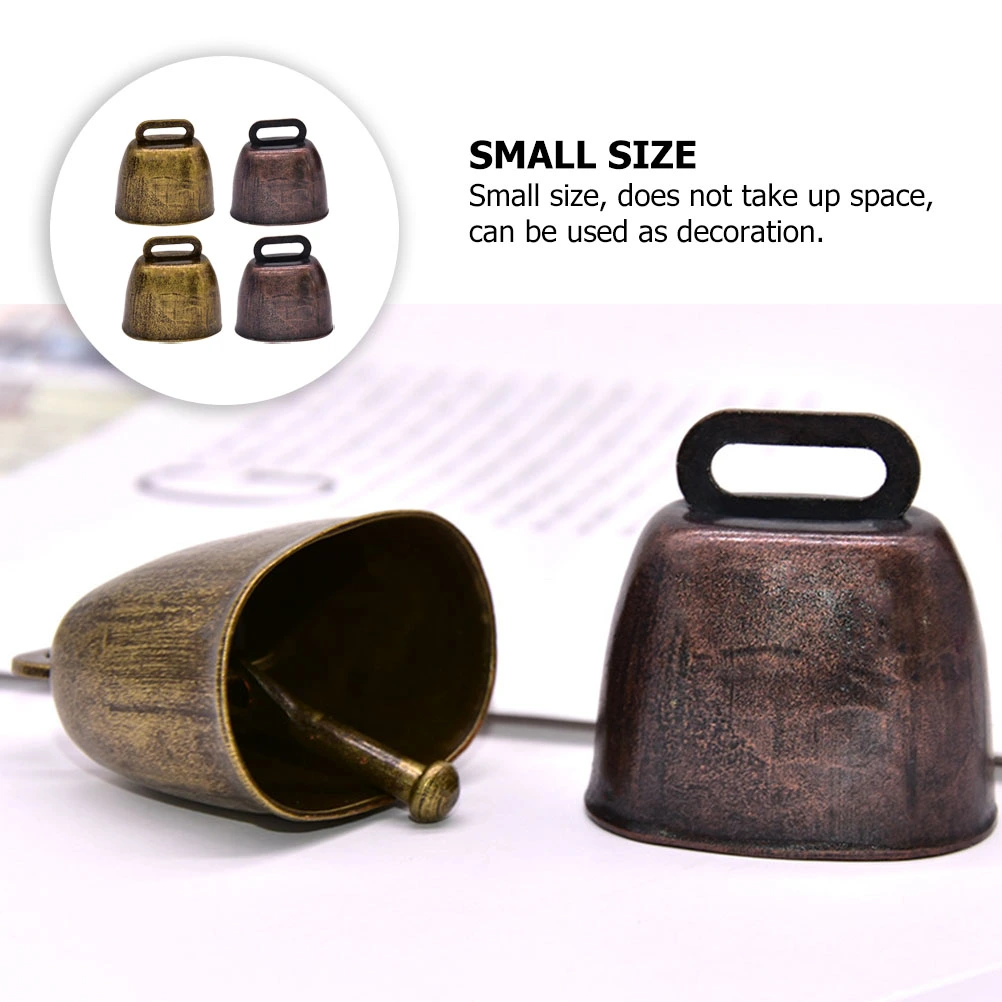 4pcs Cow Bell Iron Cattle Craft Bell Ornament Noise Maker For Sporting Event