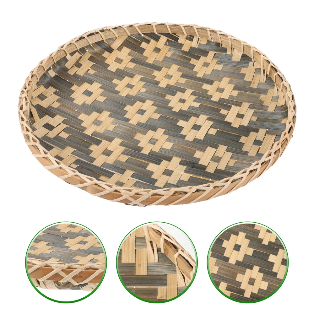 Bamboo Basket Bamboo Tray Woven Art Decor Decorative Wall Basket for Living Room Kitchen