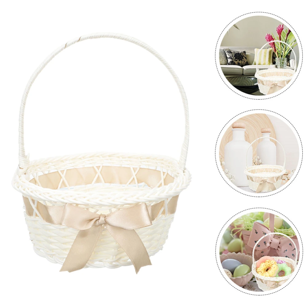 Wedding Flower Basket Handheld Petal Basket Bride Portable Petal Candy Storage Container