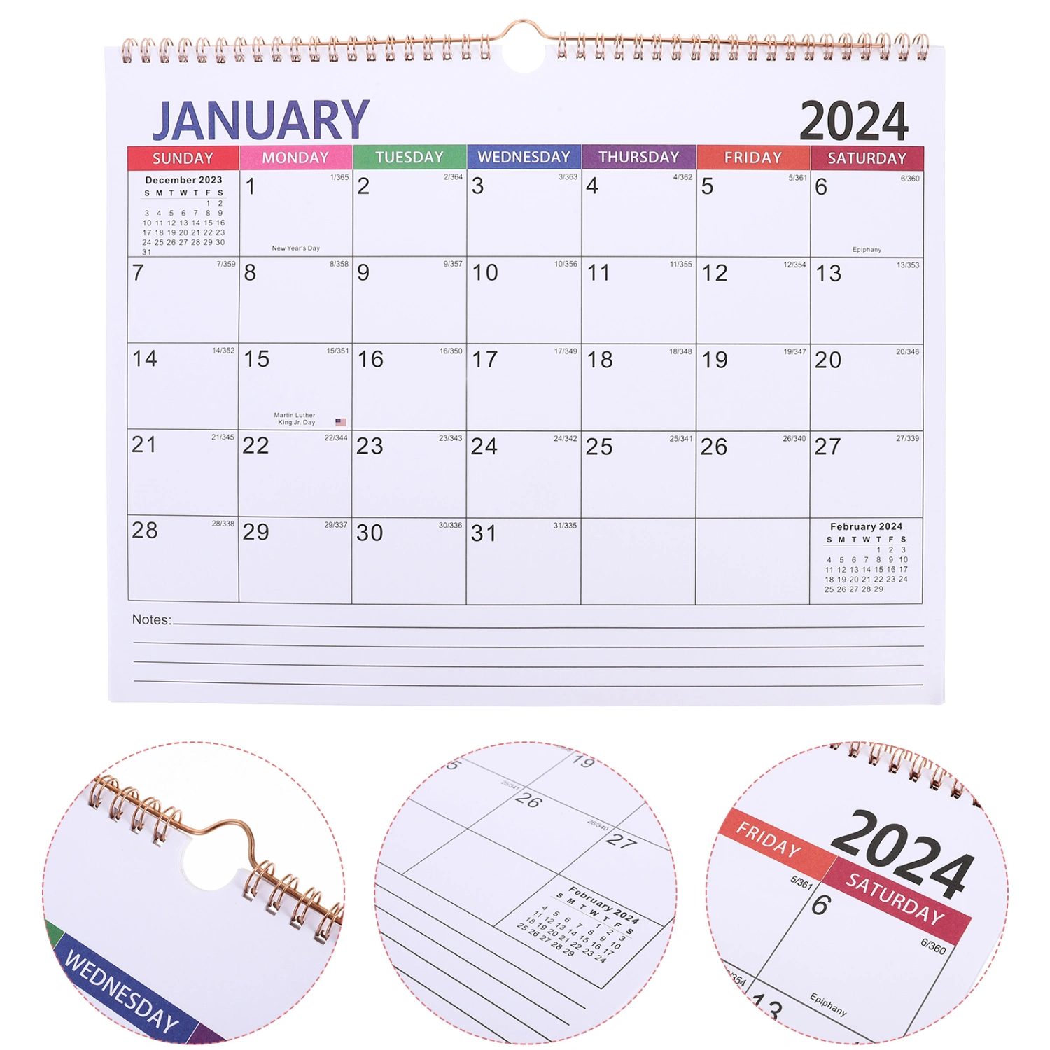 Convenient Coil Calendar Wall Calendar for Office Household Schedule Planning Calendar