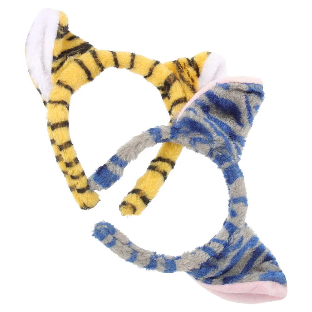 2 pcs Plush Tiger Ear Headbands Cute Tiger Ear Headbands Girl Headband Cute Headband