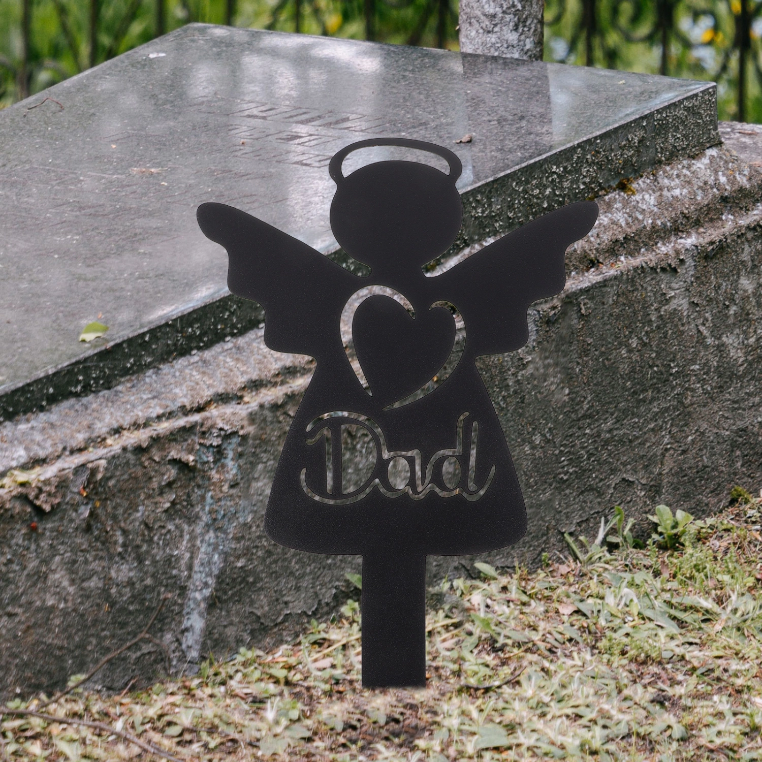 Cemetery Angel Memorial Angel Stake Metal Angel Shape Garden Stake Cemetery Stake for Dad
