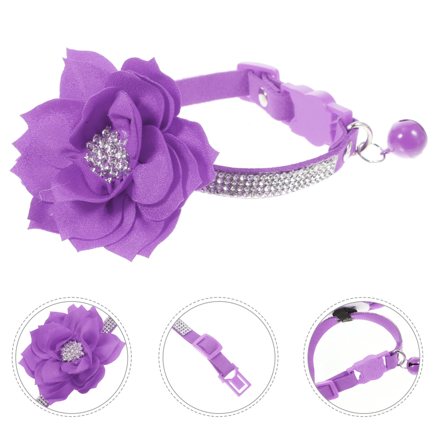Rhinestone Dog Collar Adjustable Pet Dog Collar Comfortable Dog Necklace Collar