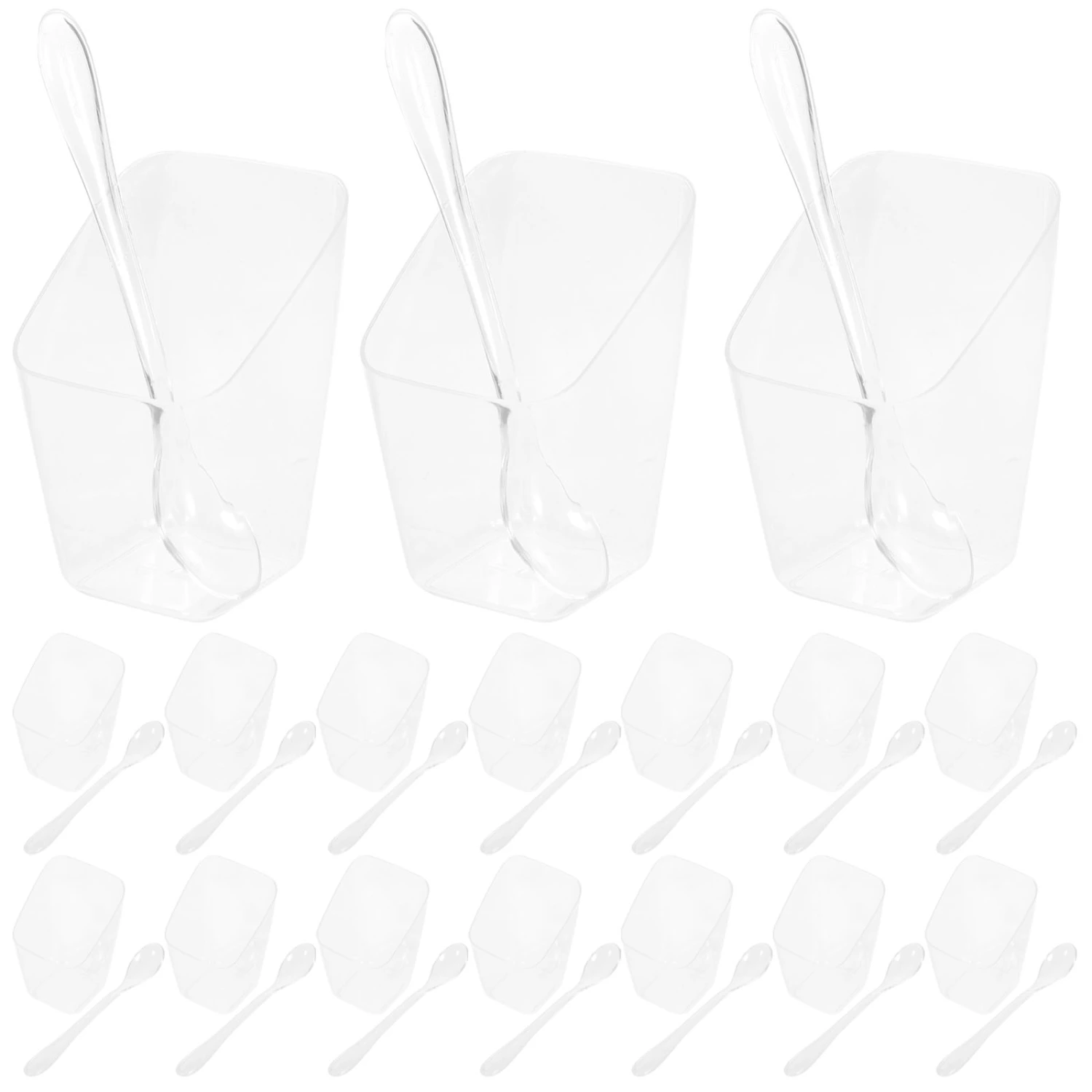 50 Sets Dessert Cups Pudding Containers Fruit Yogurt Cups Pudding Cups with Spoons