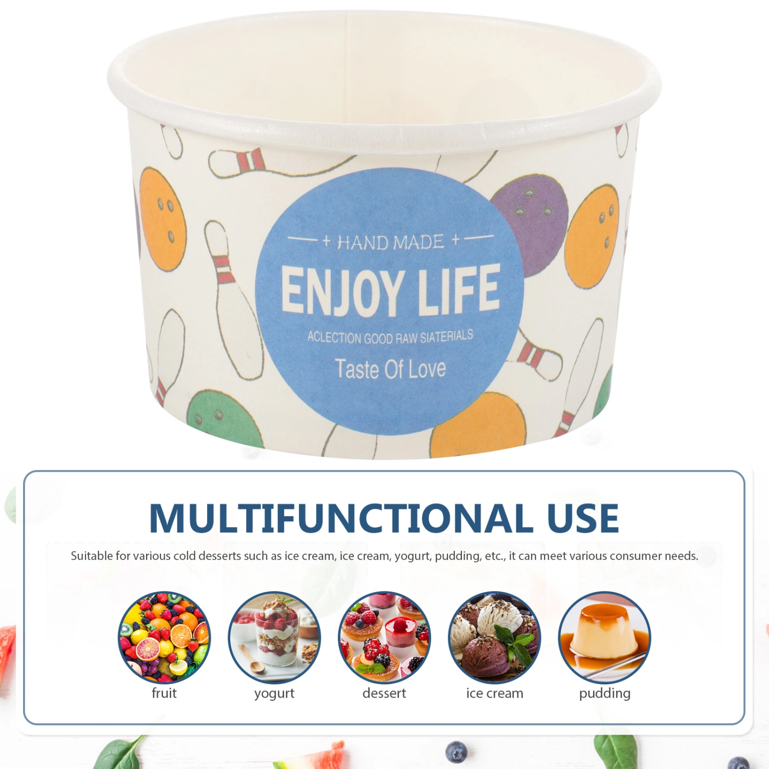 50pcs Party Dessert Paper Cups Party Snacks Cups Pudding Containers Outdoor Camping Supplies