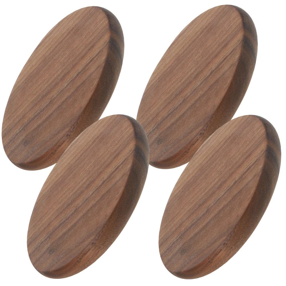 4pcs Wood Mug Coasters Dining Table Place Mats Square Coasters Anti-scald Pot Mats Tea Cup Mats