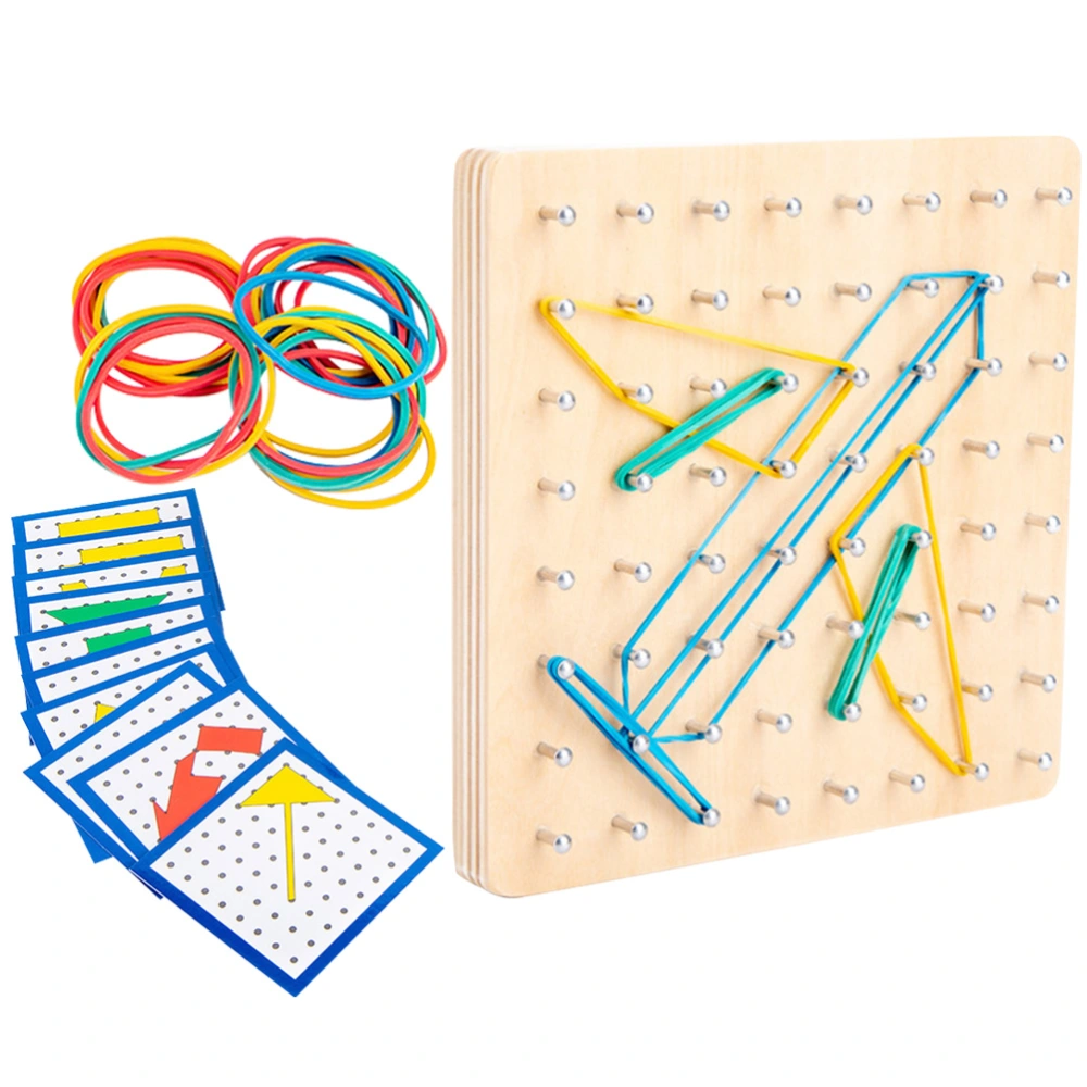 1 Set Wooden Geoboard Toy Kids Imagination Creativity Educational Toy Geometric Shape Learning Tool