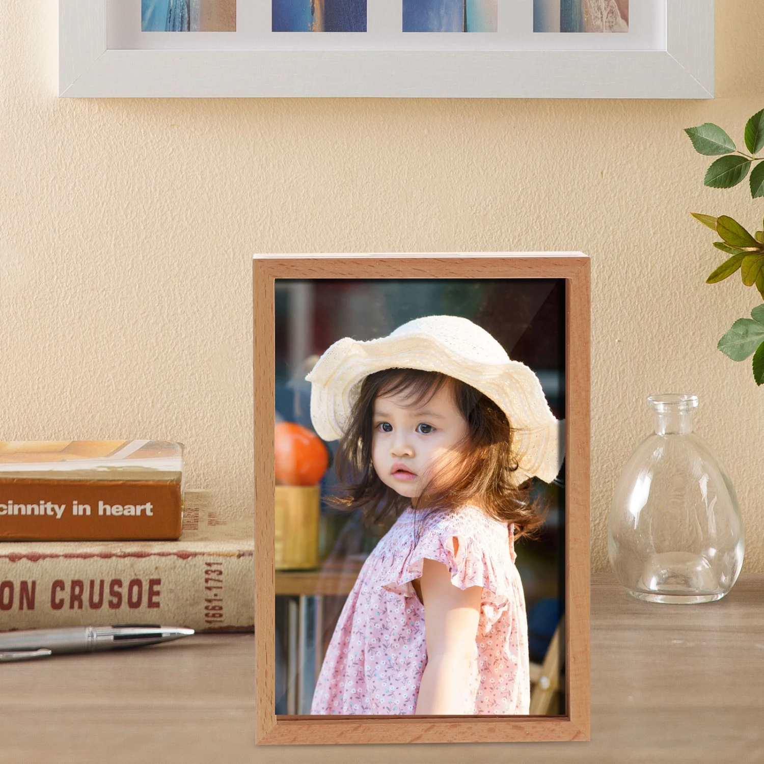 Piggy Bank Wooden Picture Frame Piggy Bank Decorative Piggy Bank Coin Storage Box