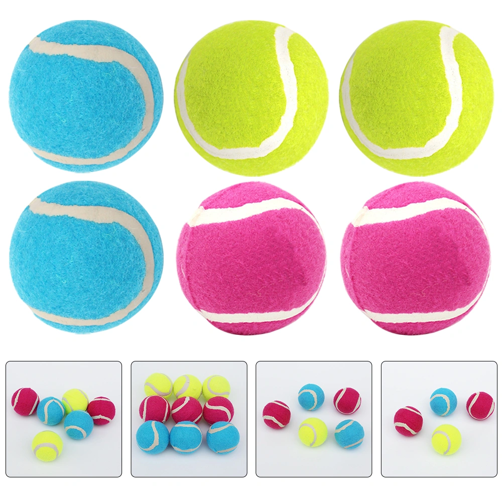6pcs Dog Throwing Balls Dog Rubber Balls Puppy Balls Toys Dog Training Balls