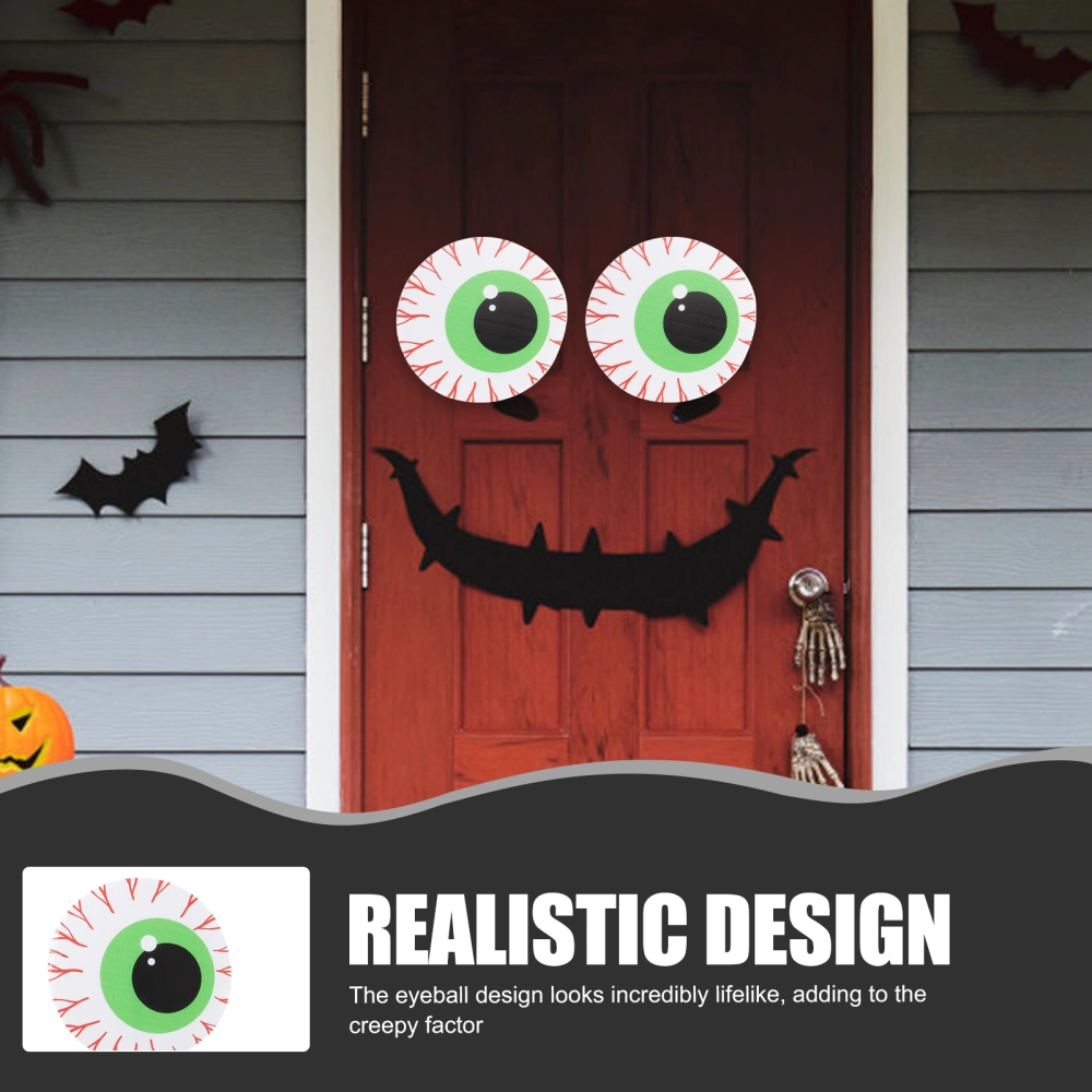 2pcs Halloween Eyeball Window Decors Decorative Eyeball Sticker Removable Eyeball Window Decals