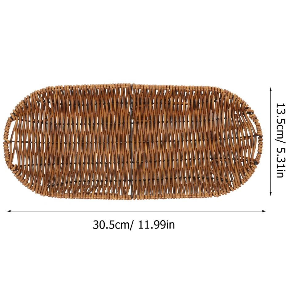 Rattan Woven Bread Storage Basket Food-grade Snack Storage Holder Handmade Bread Organizer