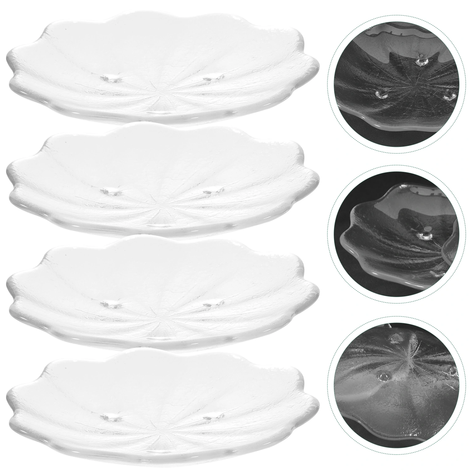 4pcs Glass Tea Saucers Glass Costers Glass Tea Cup Mats Tea Set Saucers Glass Saucers