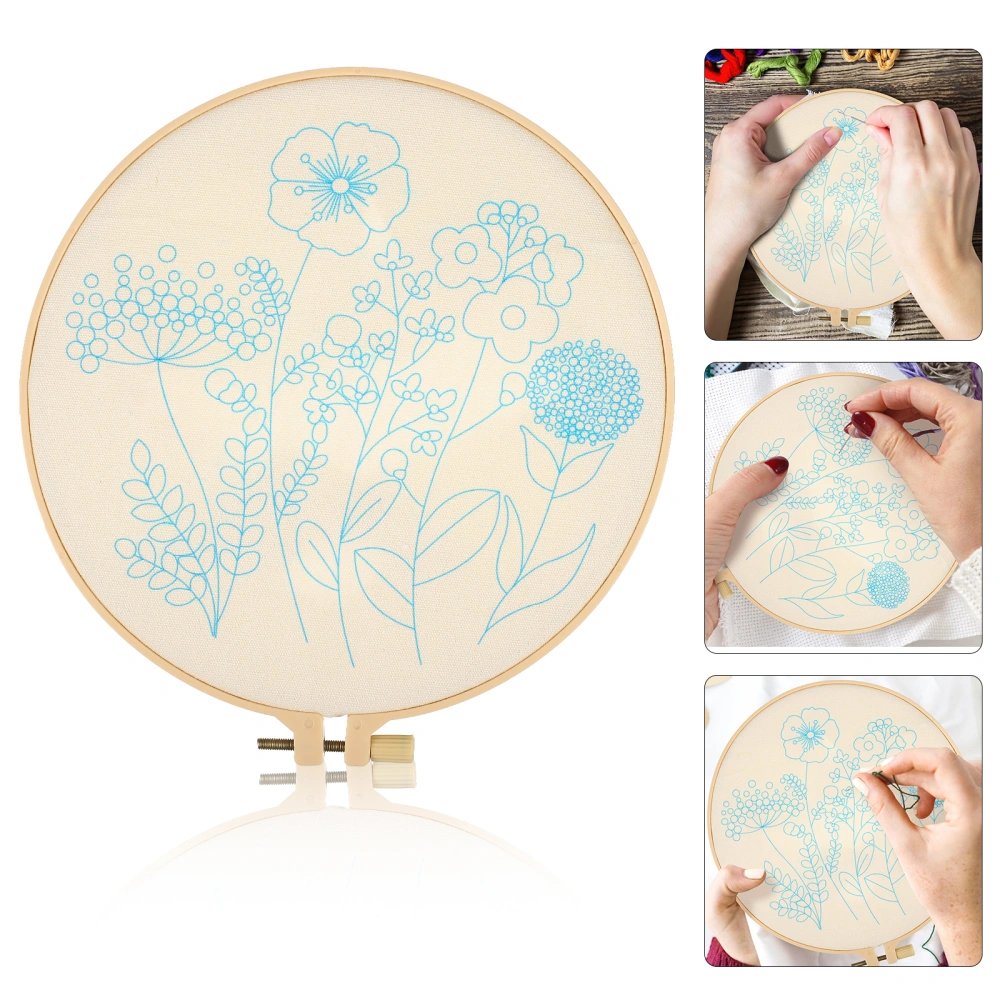 2Pcs Flower Embroidery Kit Cross Stitch Set with Embroidery Hoops Threads and Needles for Beginners