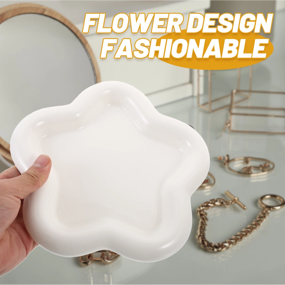 Flower Shape Ceramic Storage Plate Photo Prop Flower Ceramic Plate Jewelry Dish