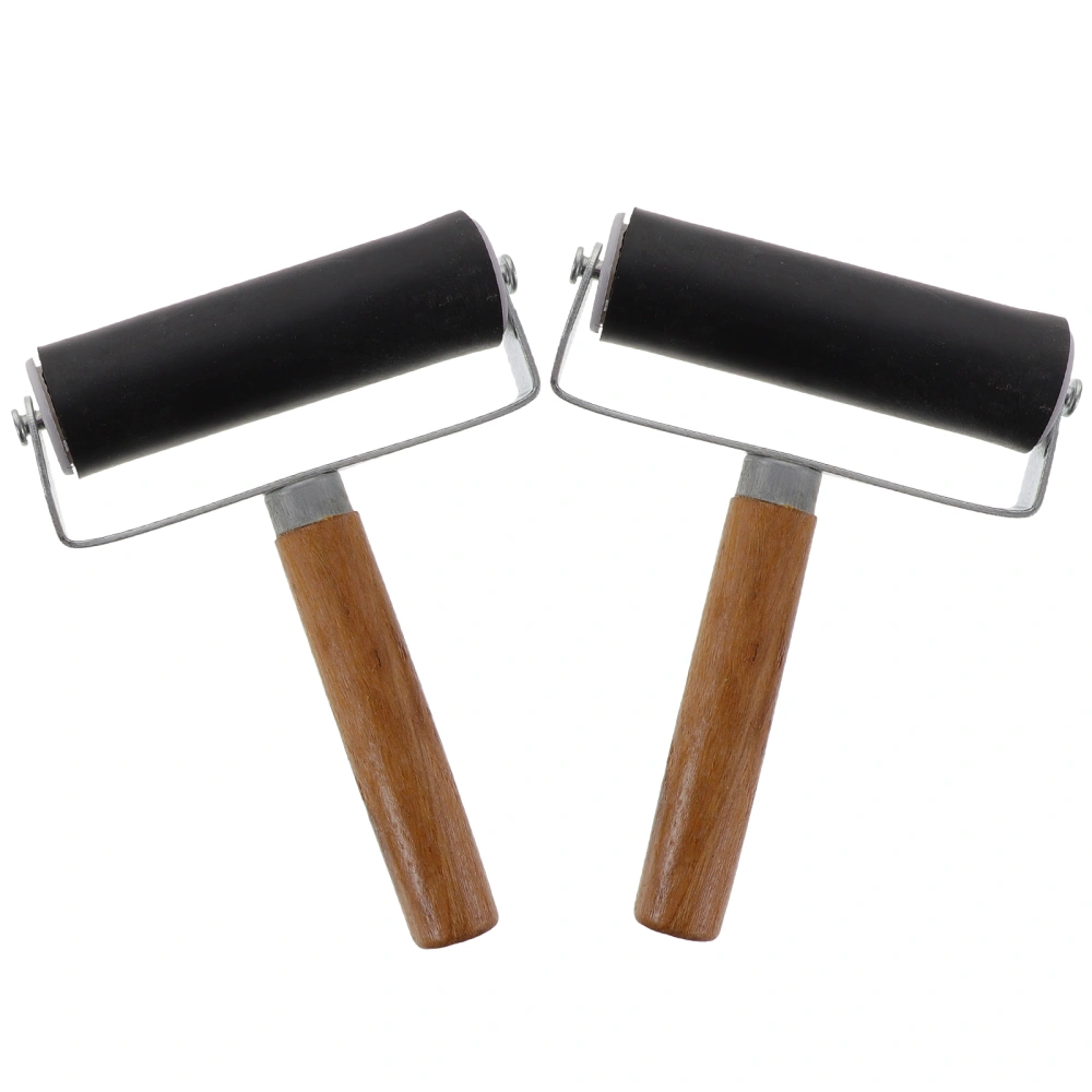 2Pcs Handheld Brayer Printmaking Glue Roller Printmaking Tool Art Ink Roller Brayer Rollers for Crafting