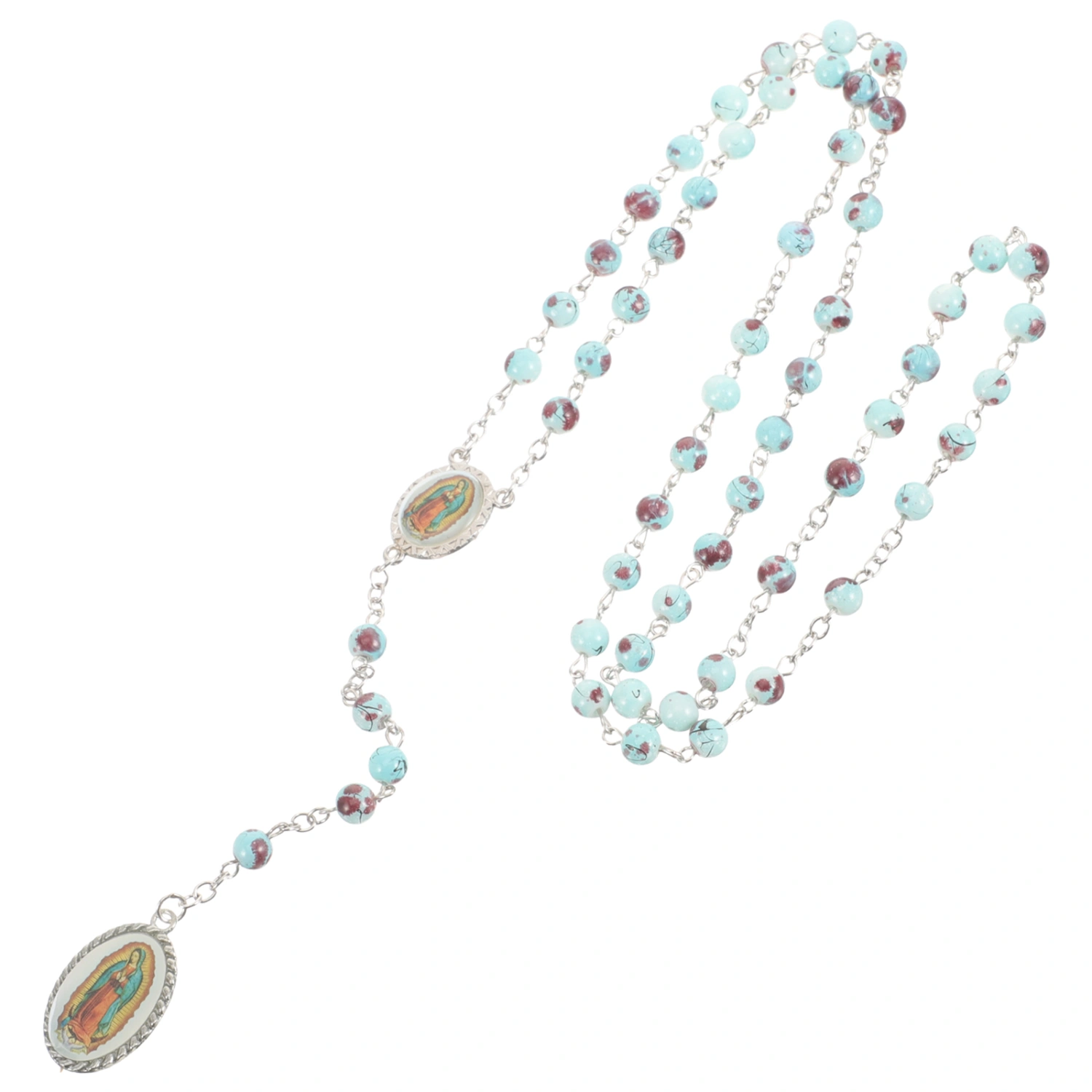 Rosary Beads Necklace Prayer Rosary Necklace Metal Neck Jewelry for Men Women