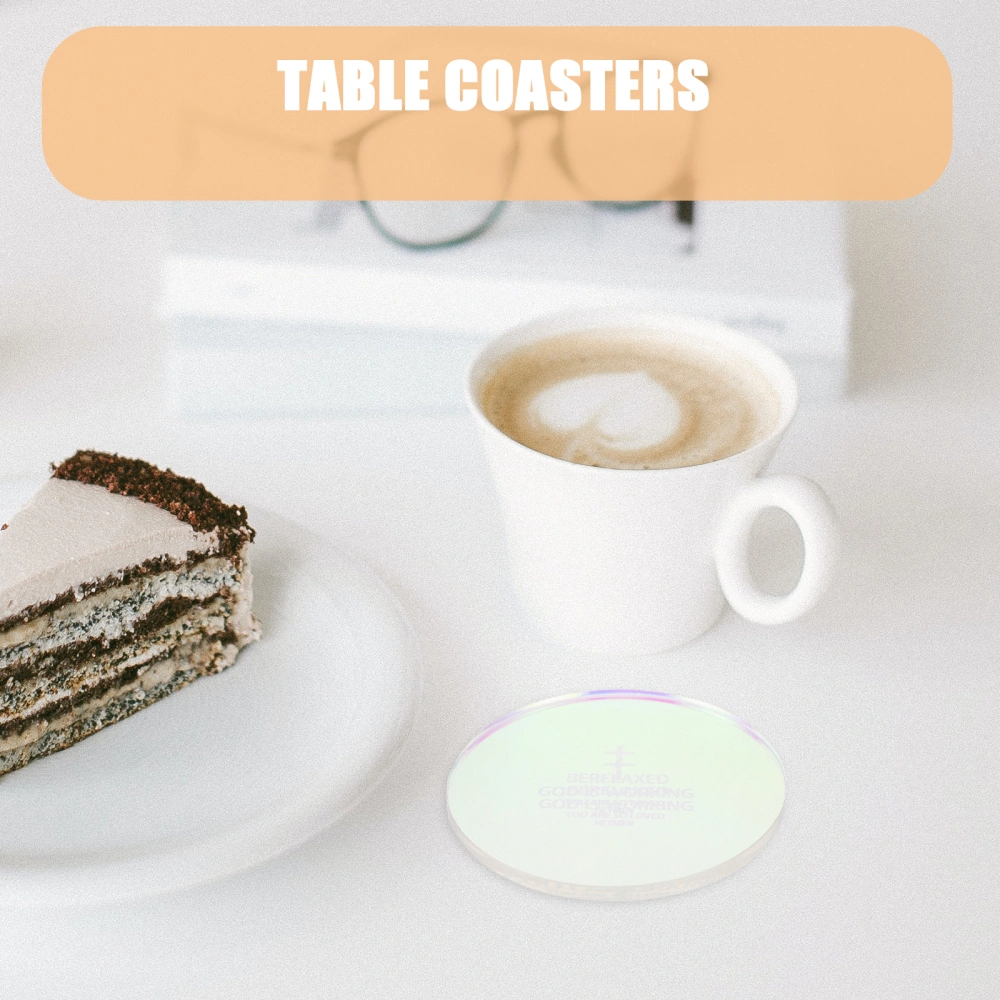 Acrylic Coaster Desk Coaster Acrylic Desktop Cup Coaster Transparent  Coaster Ornament