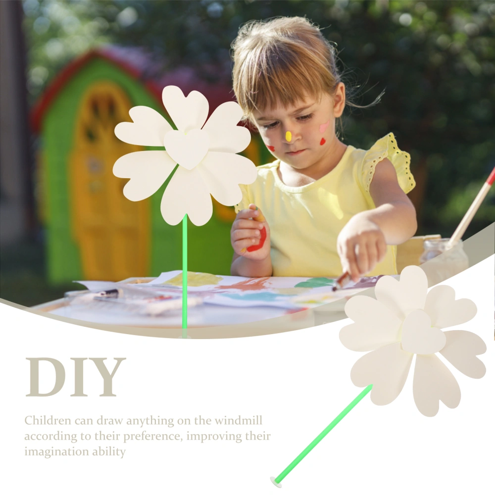 5pcs Blank Paper Pinwheels Diy Drawing Graffiti Pinwheels Paper Pinwheels for Kids