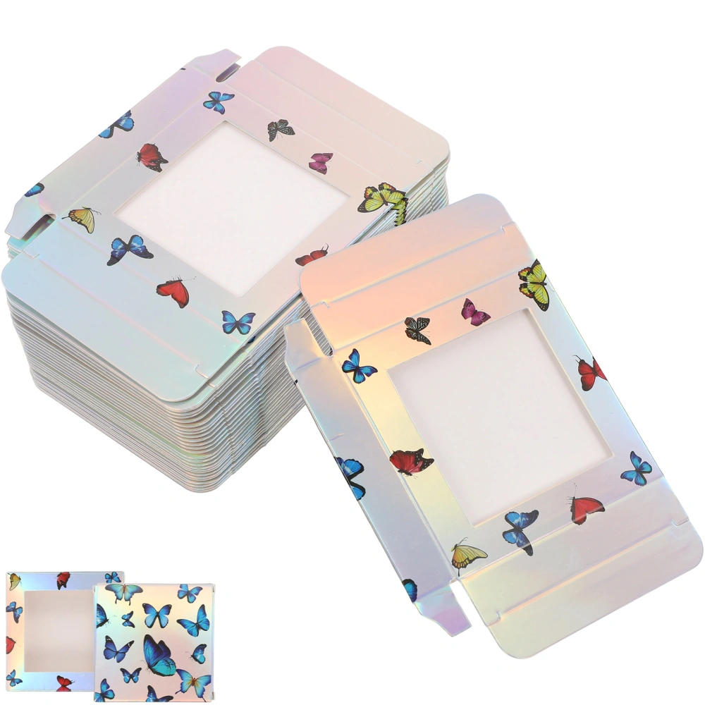 30pcs False Eyelashes Butterflies Pattern Box Empty Lash Packaging Storage Containers