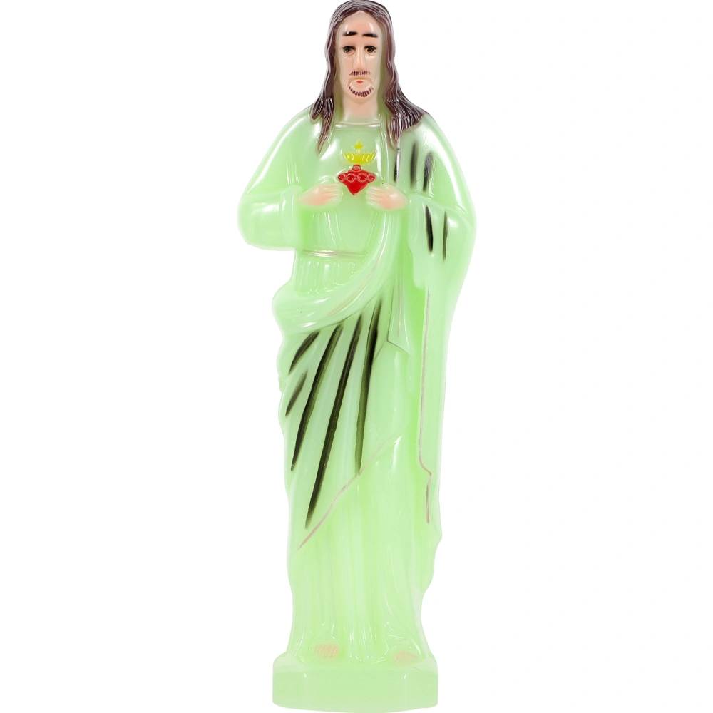 Jesus Statue Ornament Figurine Desktop Luminous Jesus Model Sculpture Church Decoration