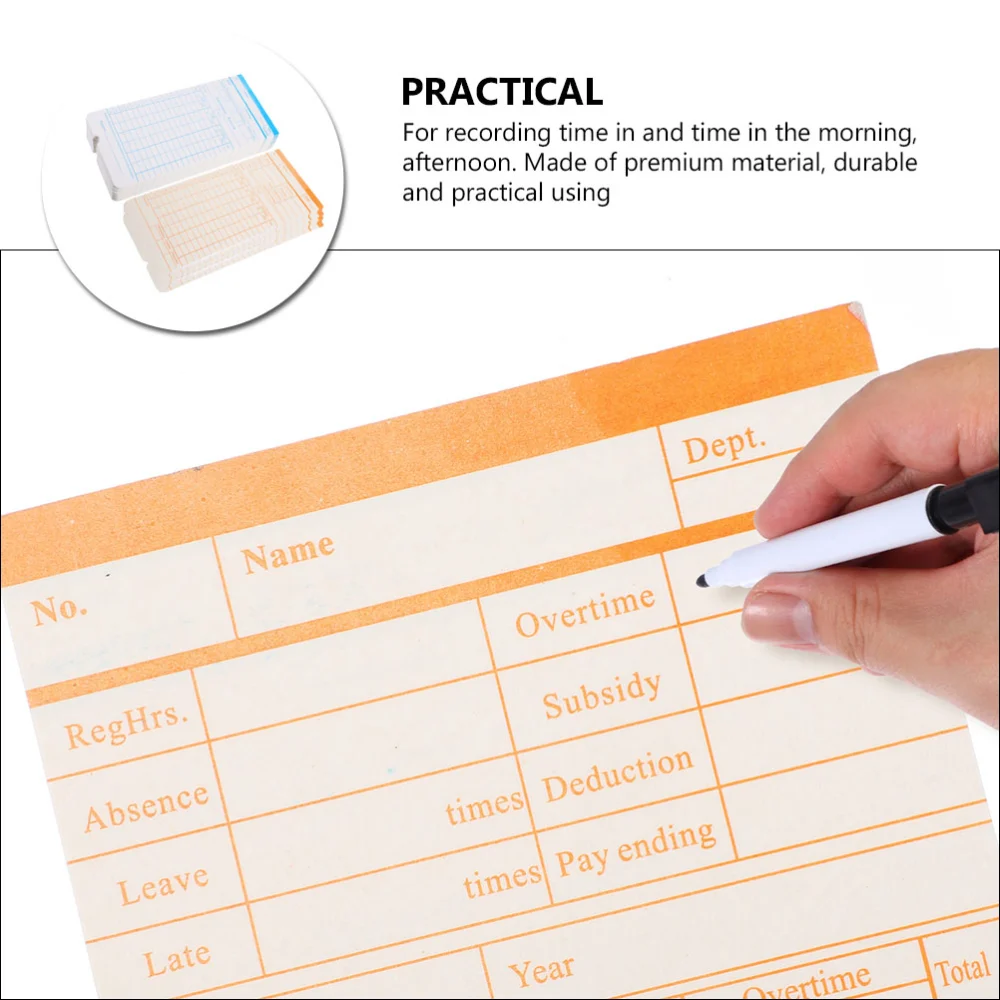 190 Sheets Universal Timecard Sheets Office Use Attendance Cards Time Cards Weekly Monthly Time Cards