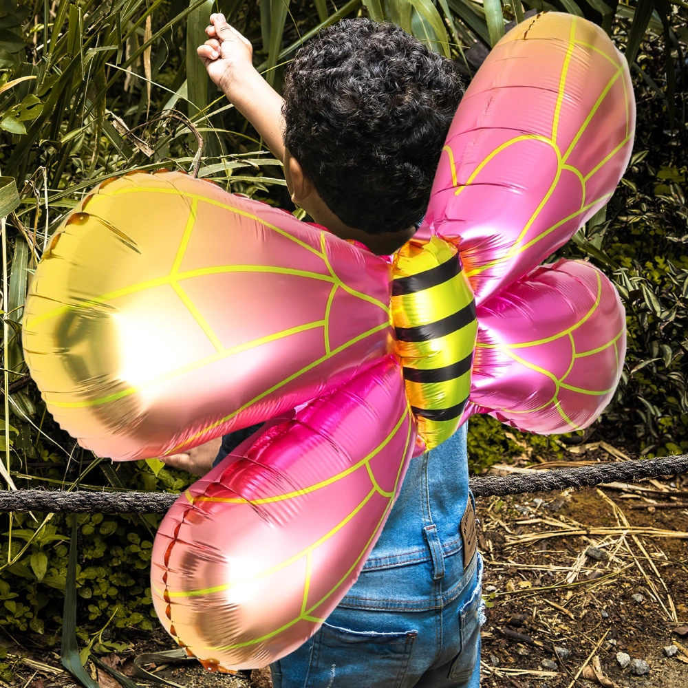 5pcs Bee Balloons Aluminum Film Balloons Large Wings Balloon Decorative Balloons For Party