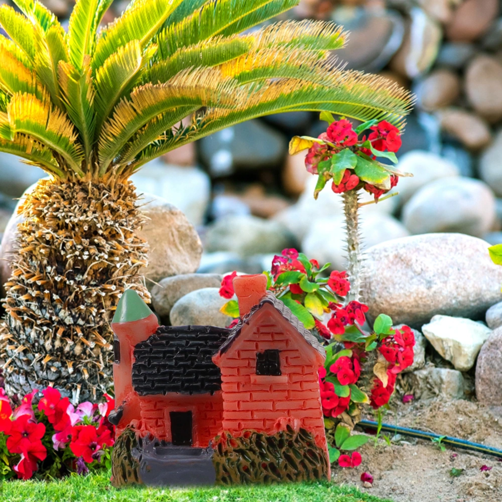 4pcs Mini Resin House Tiny House Ornament Tiny Fairy Cottage House Log Cabins for the Garden