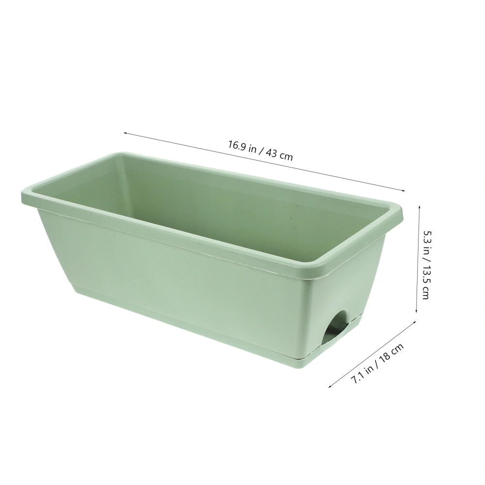 4 Sets Rectangle Window Box Planter Vegetable Planter Pot Flower Pot with Tray for Garden Indoor