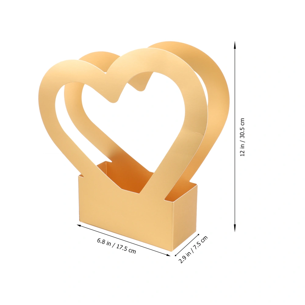 Heart Shape Bouquet Flower Box Heart Paper Flower Packaging Box Paper Flower Box with Handle