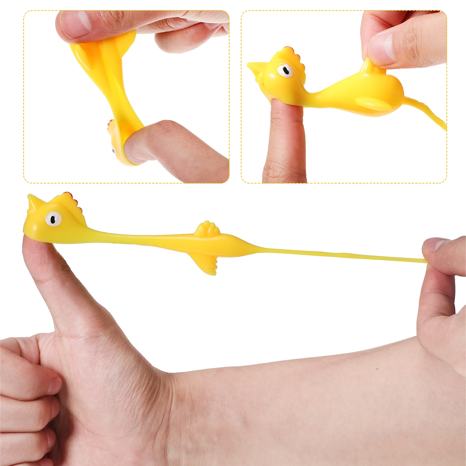 24pcs Sticky Hands and Sling Shot Chicken Set Catapult Chicken Funny Party Favors
