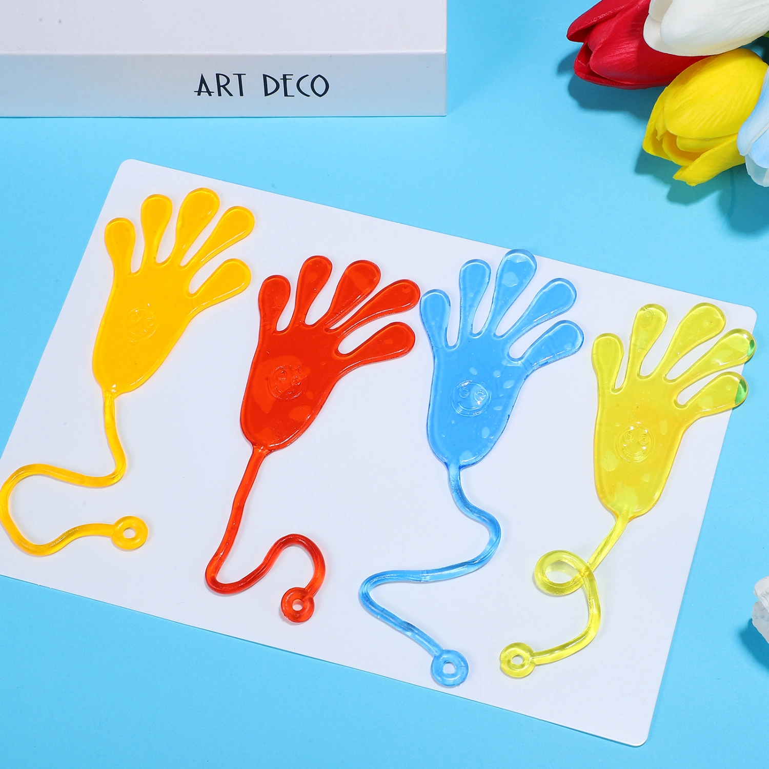 24pcs Sticky Hands and Sling Shot Chicken Set Catapult Chicken Funny Party Favors