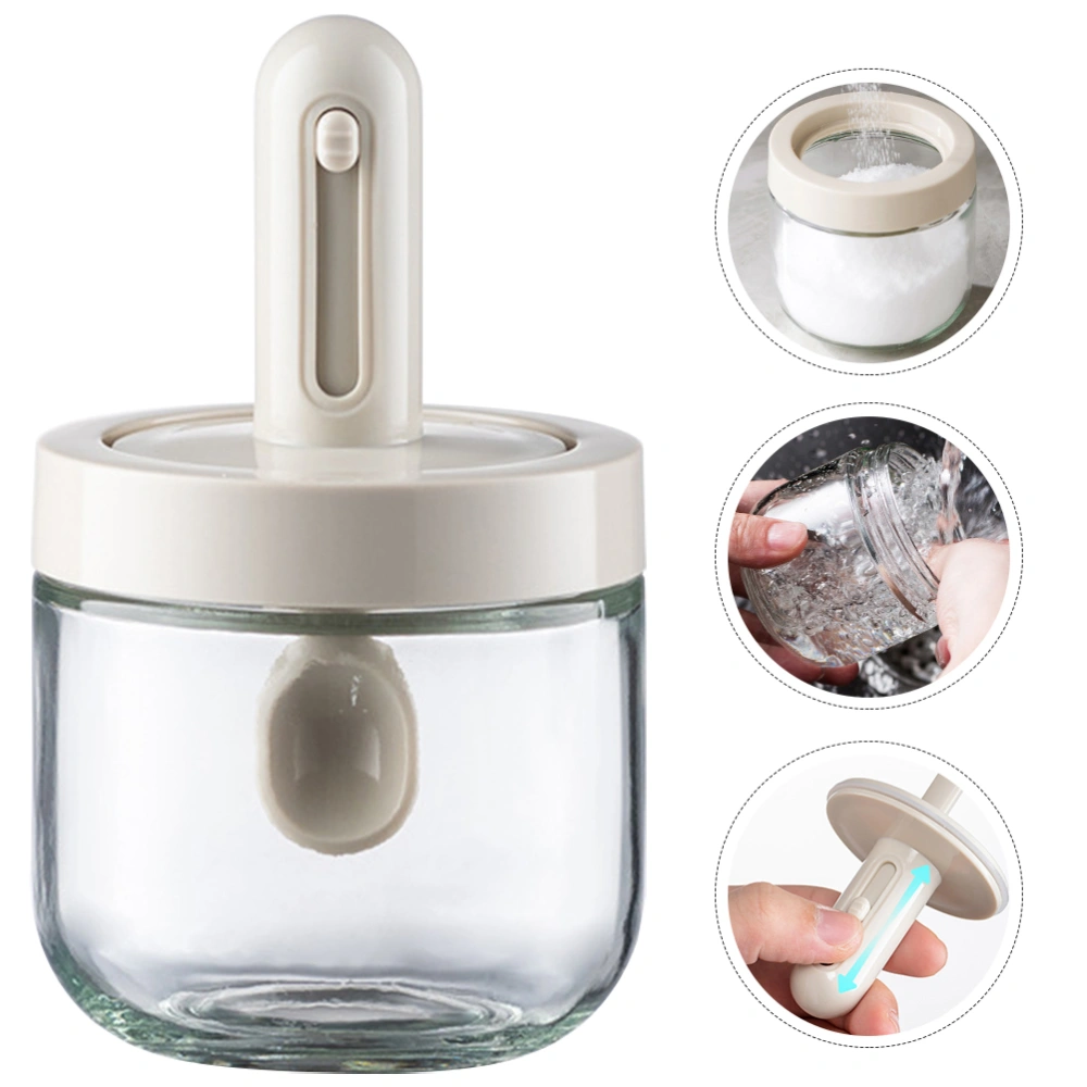 Spice Storage Canister Spice Jar with Spoon Kitchen Salt Condiment Bottle Airtight Spice Jar