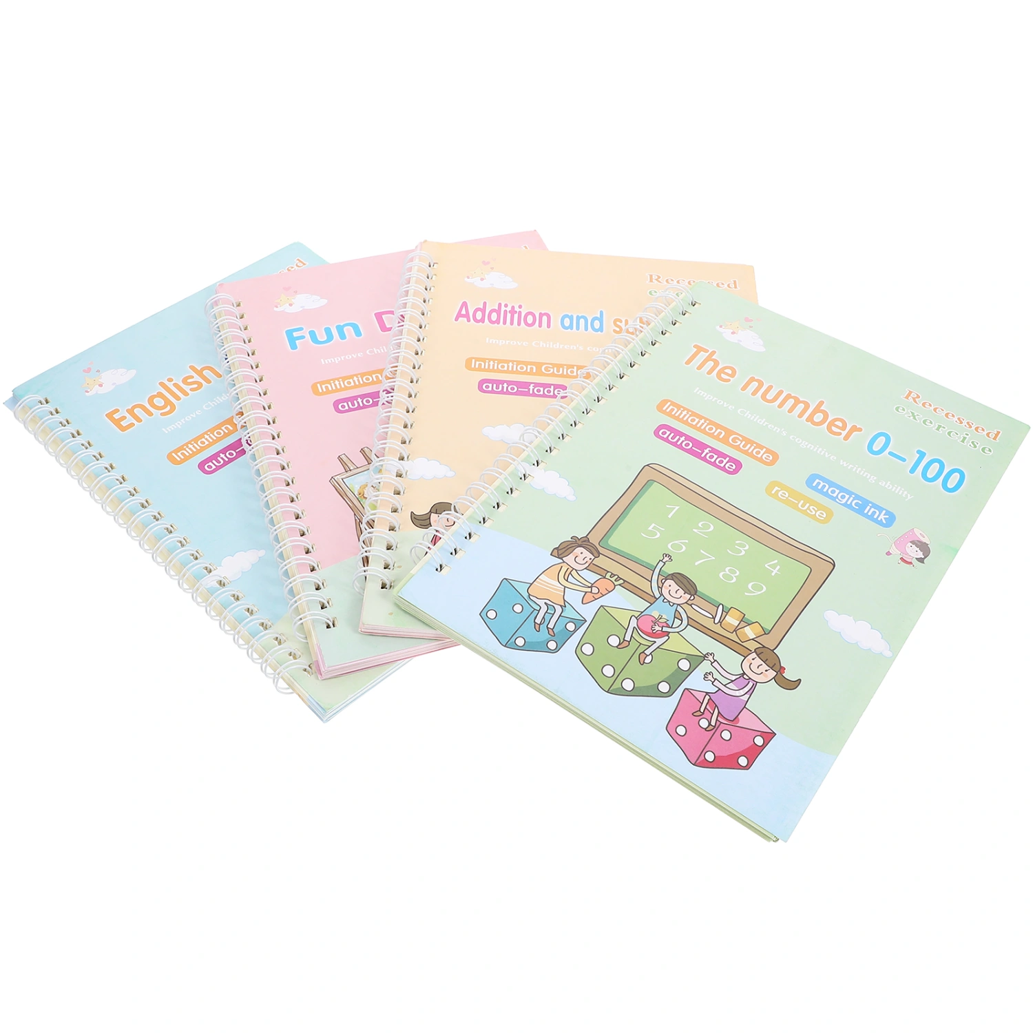 4Pcs English Practice Books Writing Training Copybooks English Practice Book