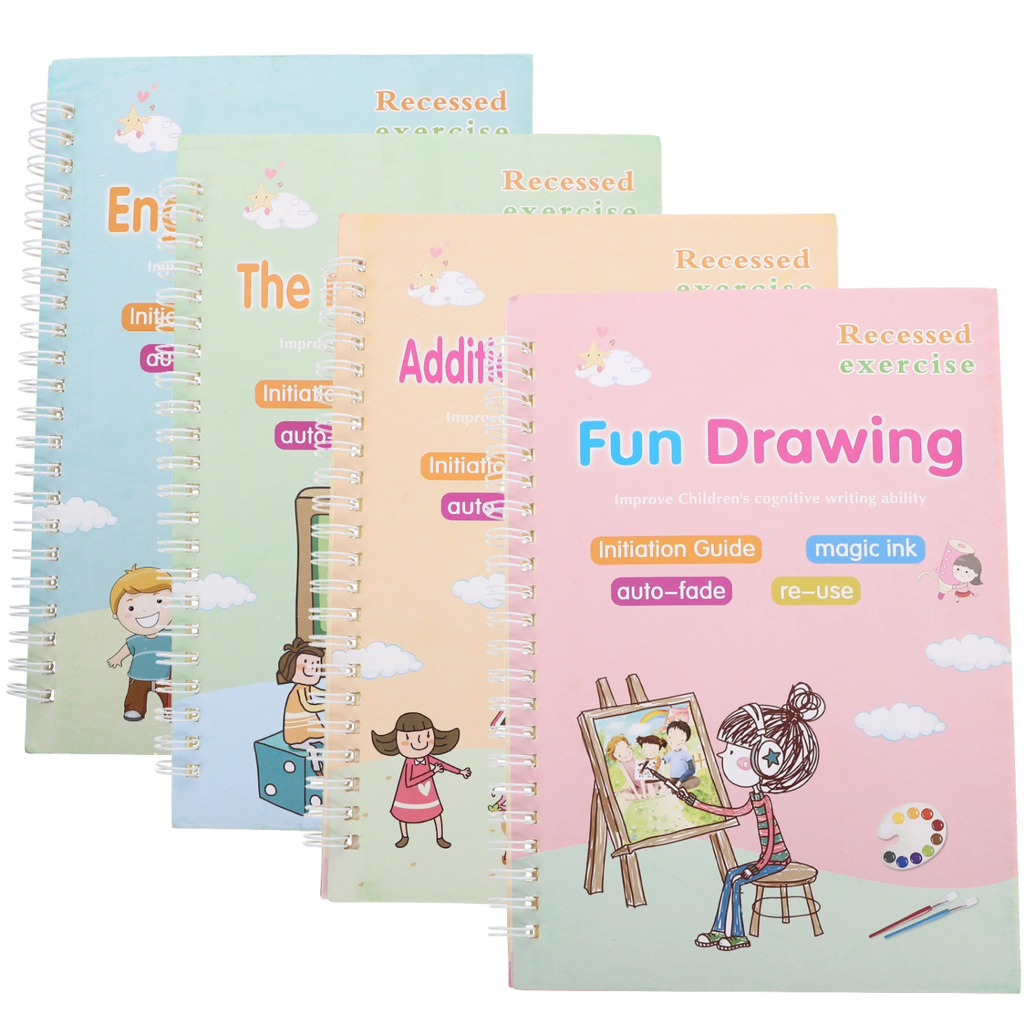 4Pcs English Practice Books Writing Training Copybooks English Practice Book