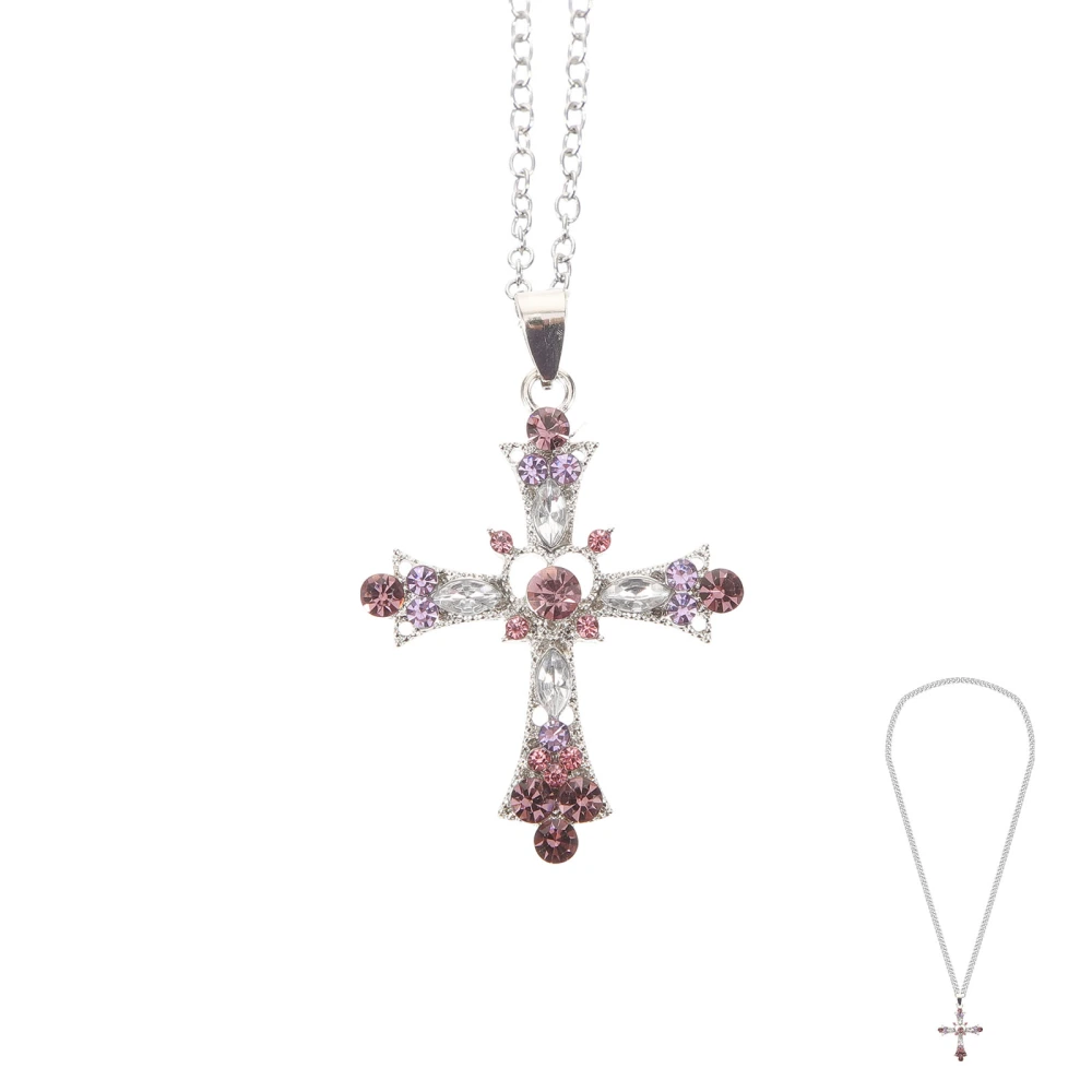 Women Necklace Cross Pendant Necklace Rhinestone Neck Jewelry Girls Clavicle Chain