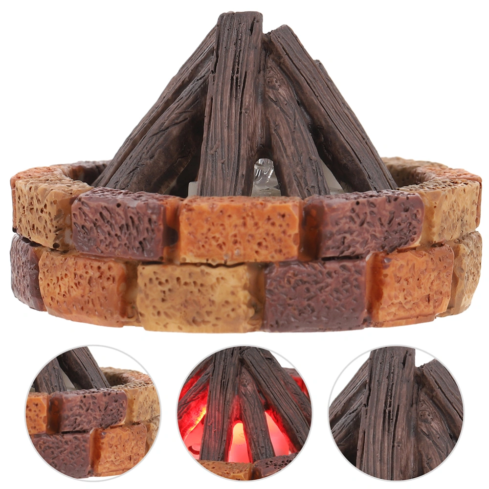 2pcs Miniature Campfire Model Mini House Campfire Model Tiny Campfire Ornament Mini House Accessory