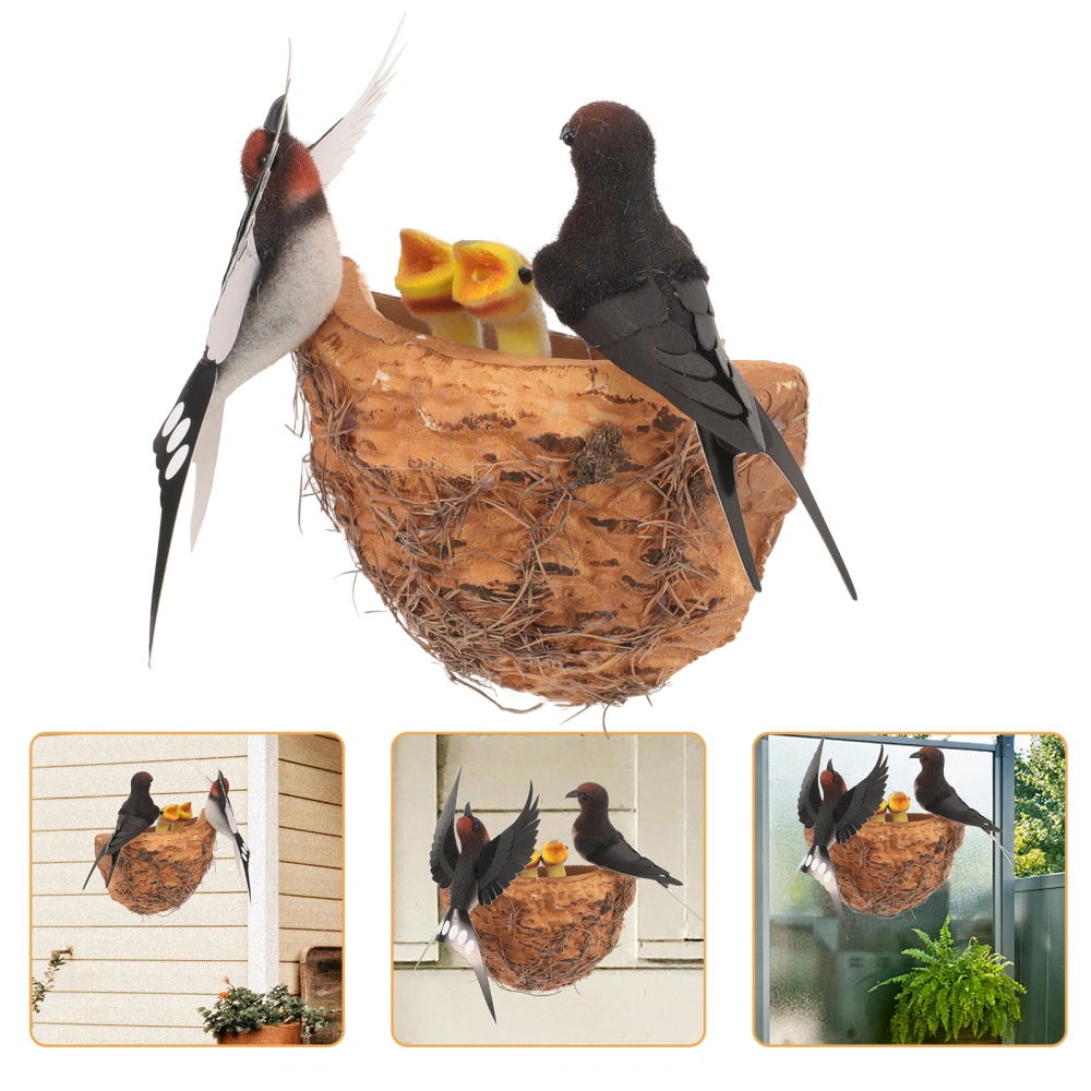 1 set of Swallow Nesting House Artificial Bird Nest Wall Decorative Swallow