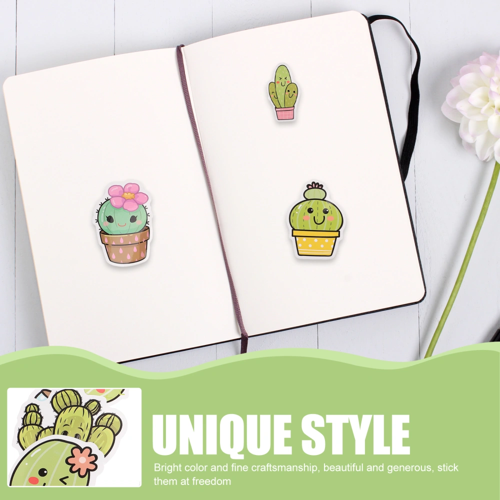 50Pcs Plants Stickers Self-adhesive Stickers Cactus Succulent Scrapbook Stickers