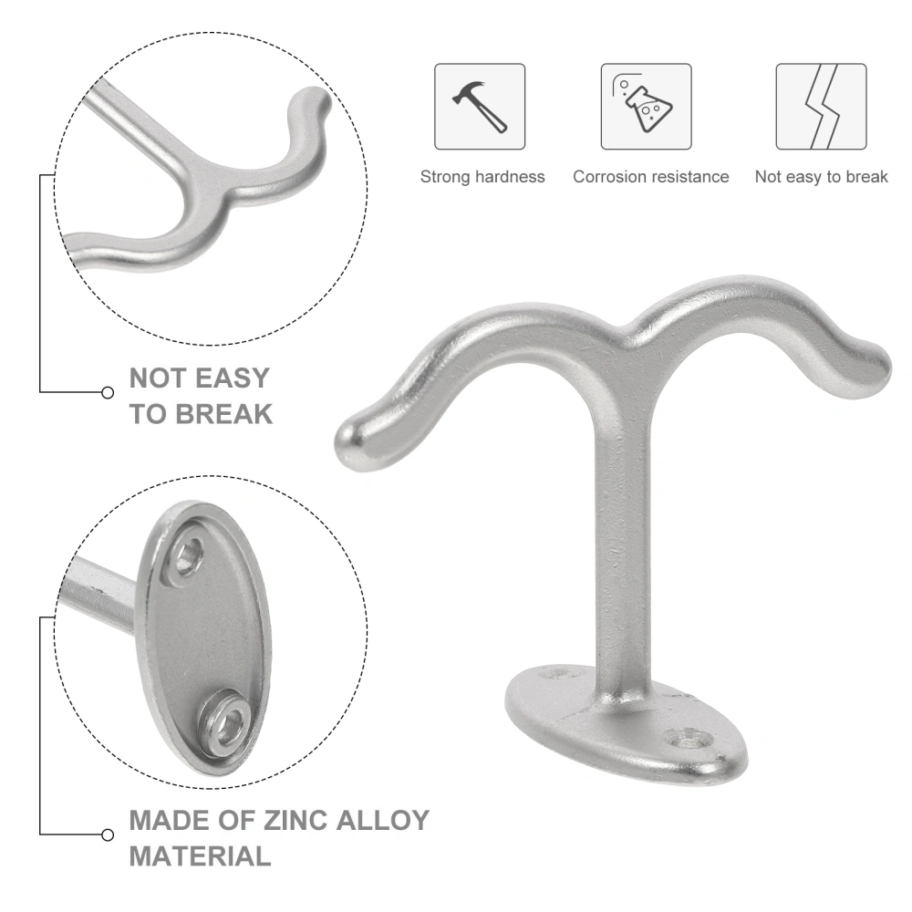 1 Set of Clothes Hooks Zinc Alloy Hats Hook Closet Two Prong Hooks Multi-function Ceiling Hooks