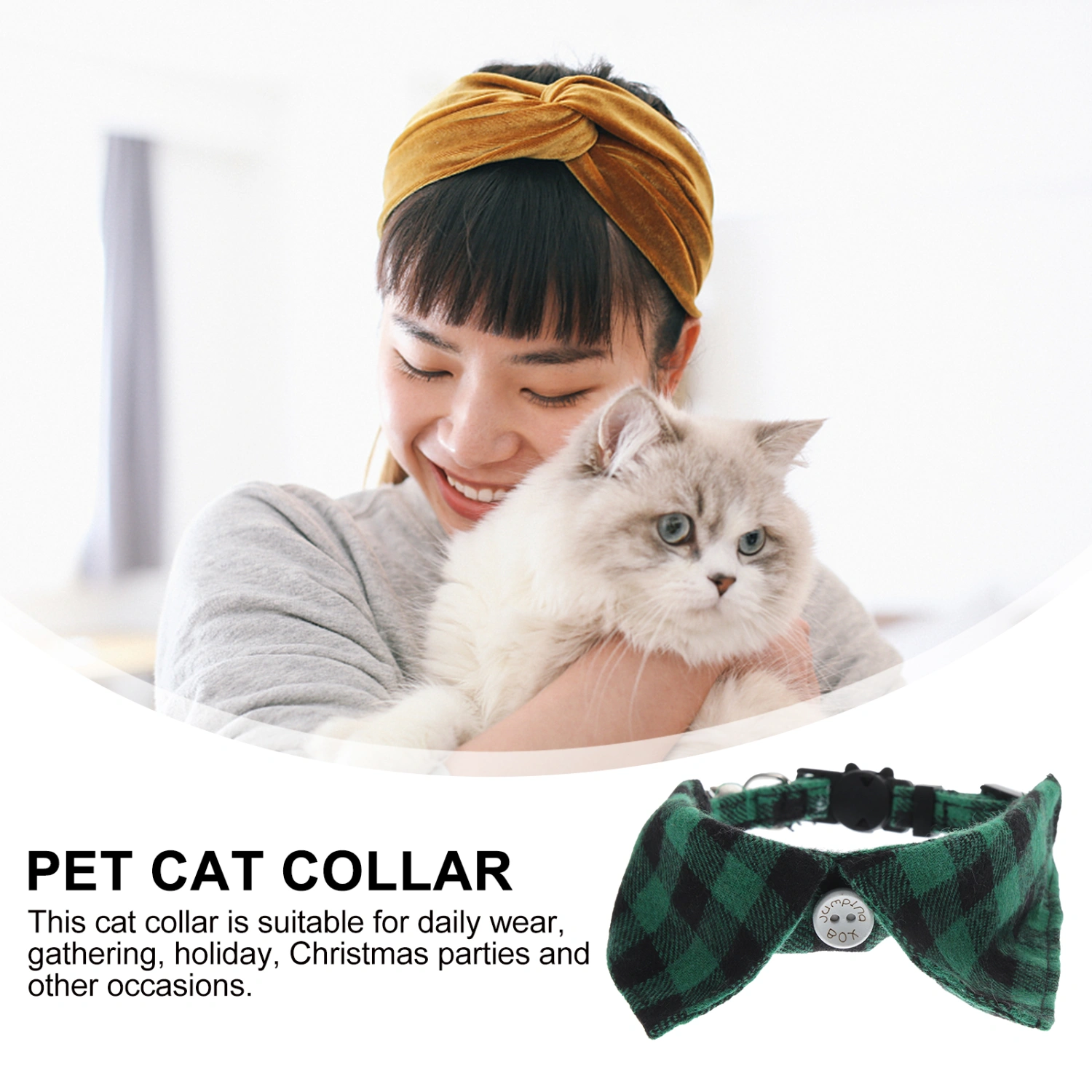Cat Collar Breakaway with Bell Adjustable Pet Kitten Neck Collar Decorative Cat Collar