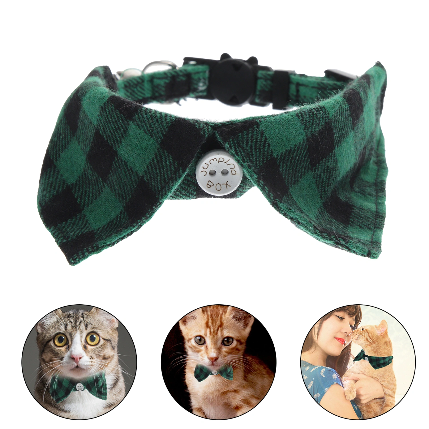 Cat Collar Breakaway with Bell Adjustable Pet Kitten Neck Collar Decorative Cat Collar